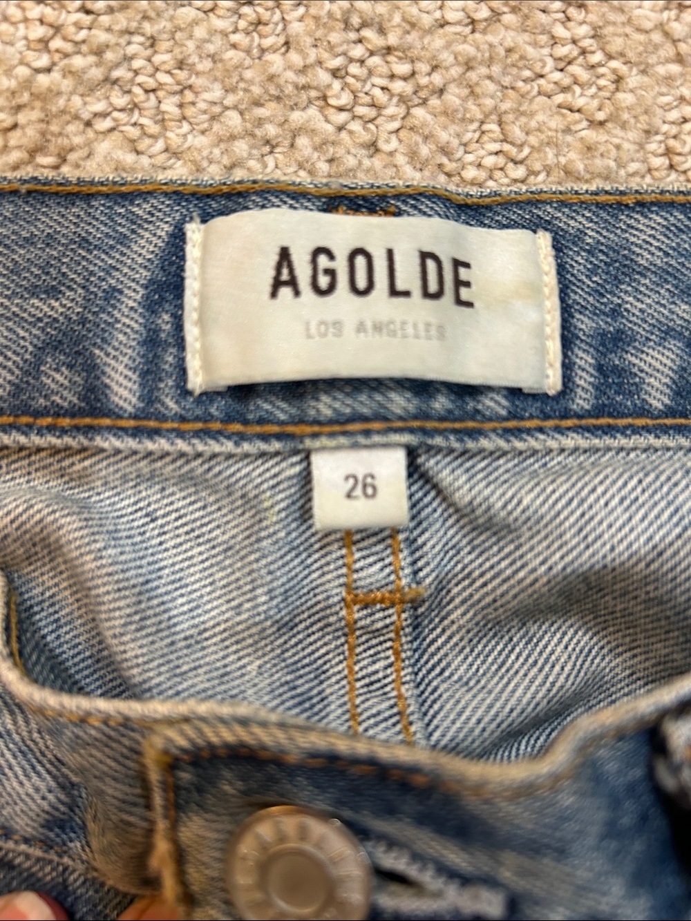 Agolde Mid Rise Relaxed Boot in Wireless M 100% Organic Cotton - Picture 7 of 13